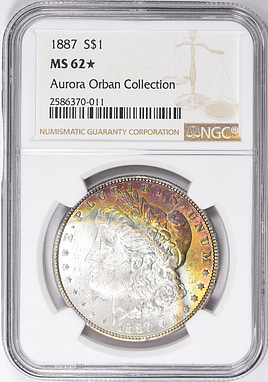 1887 Morgan Silver Dollar NGC MS-62 ☆ (Aurora Orban Collection