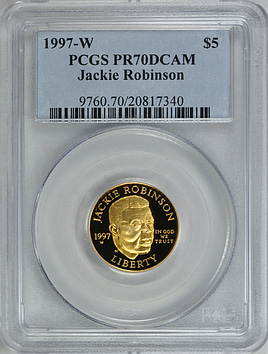 1997-W Jackie Robinson Gold $5 PCGS Proof-70 DCAM (Item 87084