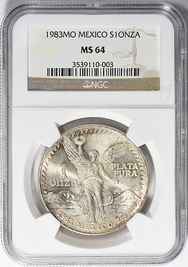 Mexico 1983-Mo Silver Onza KM-494.1 NGC MS-64 (Item 886145