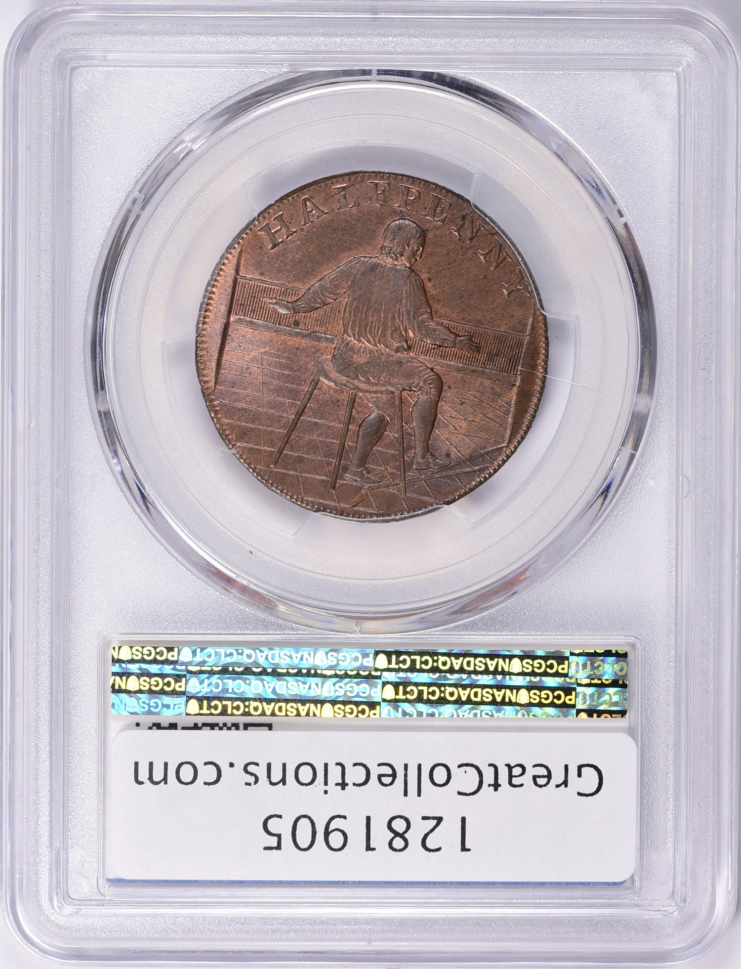 Great Britain Lancashire, Rochdale 1791 1/2 Penny Token DH140 PCGS