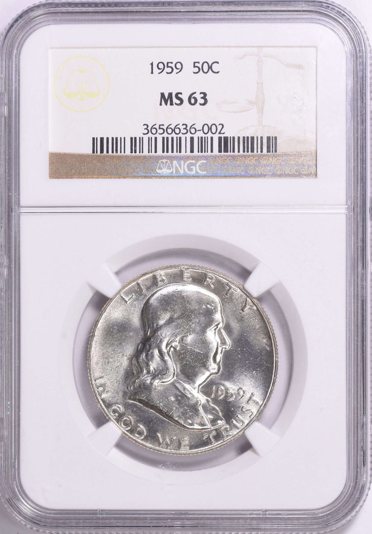 1959 Franklin Half Dollar NGC MS63 (Item 1491610) GreatCollections