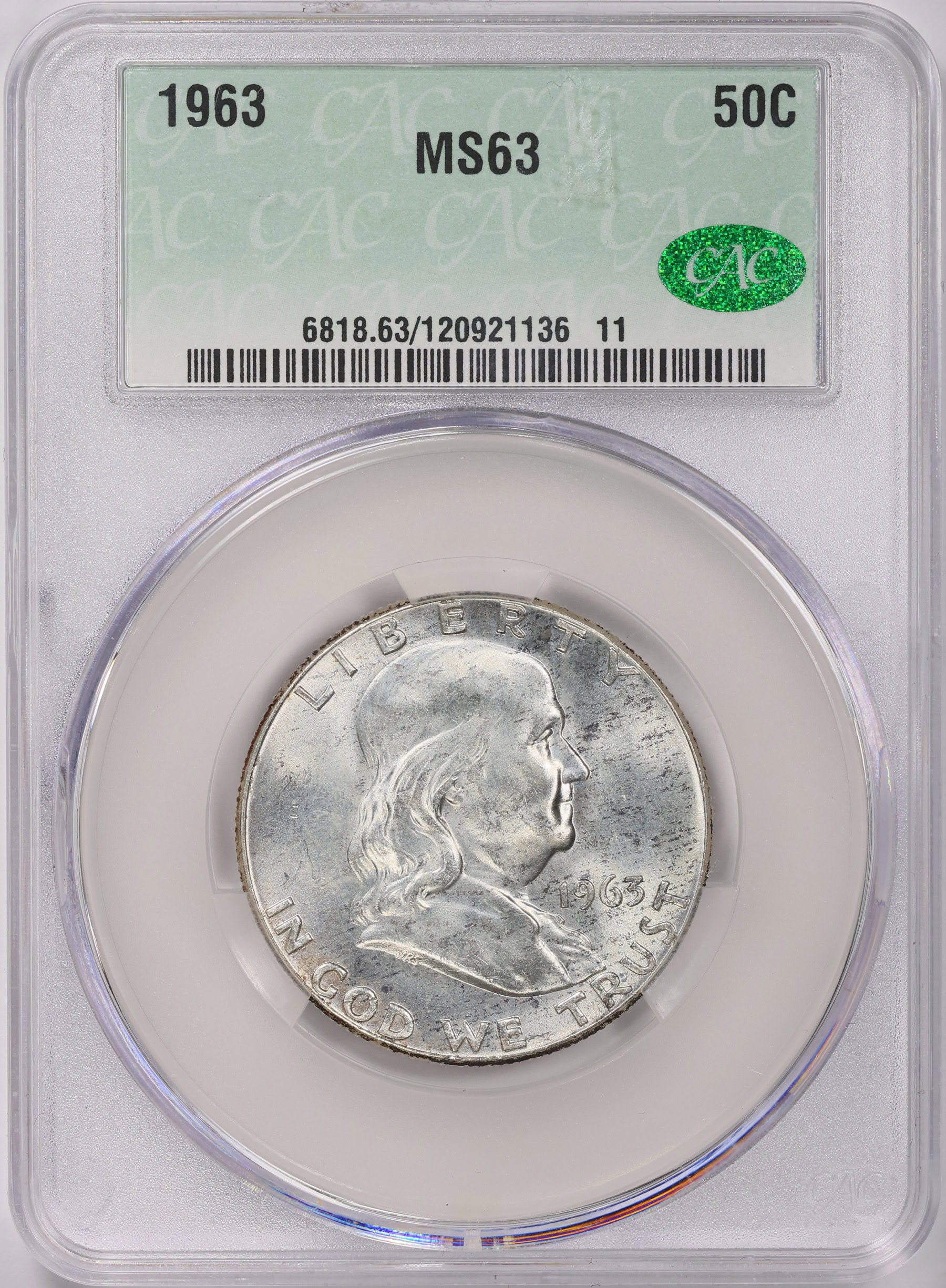 1963 Franklin Half Dollar CACG MS63 (Item 1525540) GreatCollections