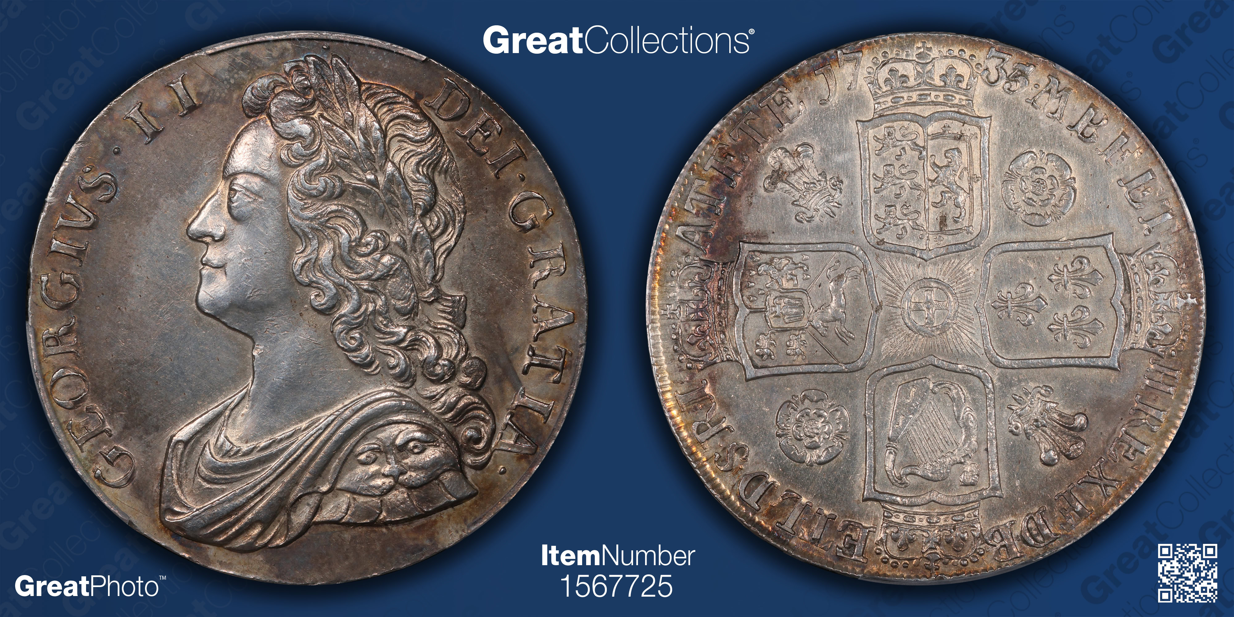 Great Britain 1735 Silver Crown S-3686 PCGS Genuine AU Details (Item ...