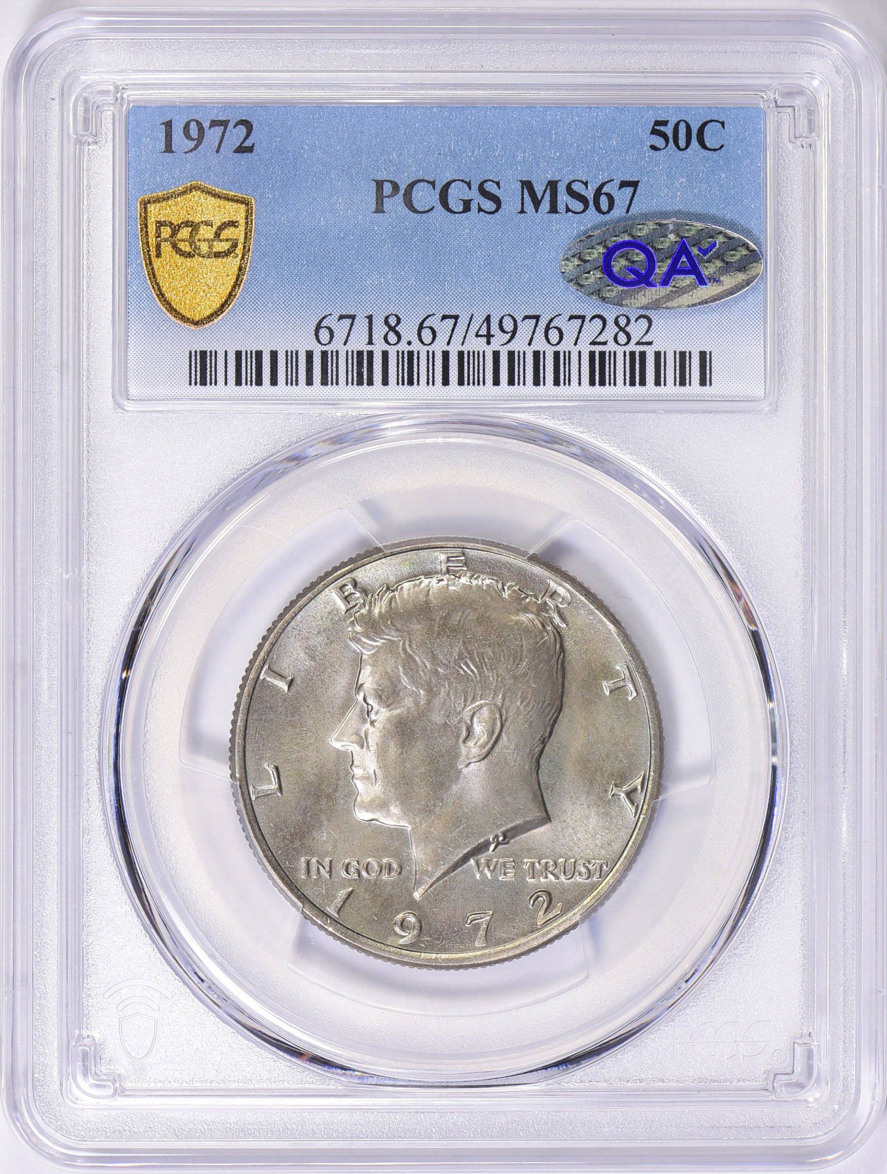 1972 Kennedy Half Dollar PCGS MS-67 (QA) (Toned) (Item 1613236 ...