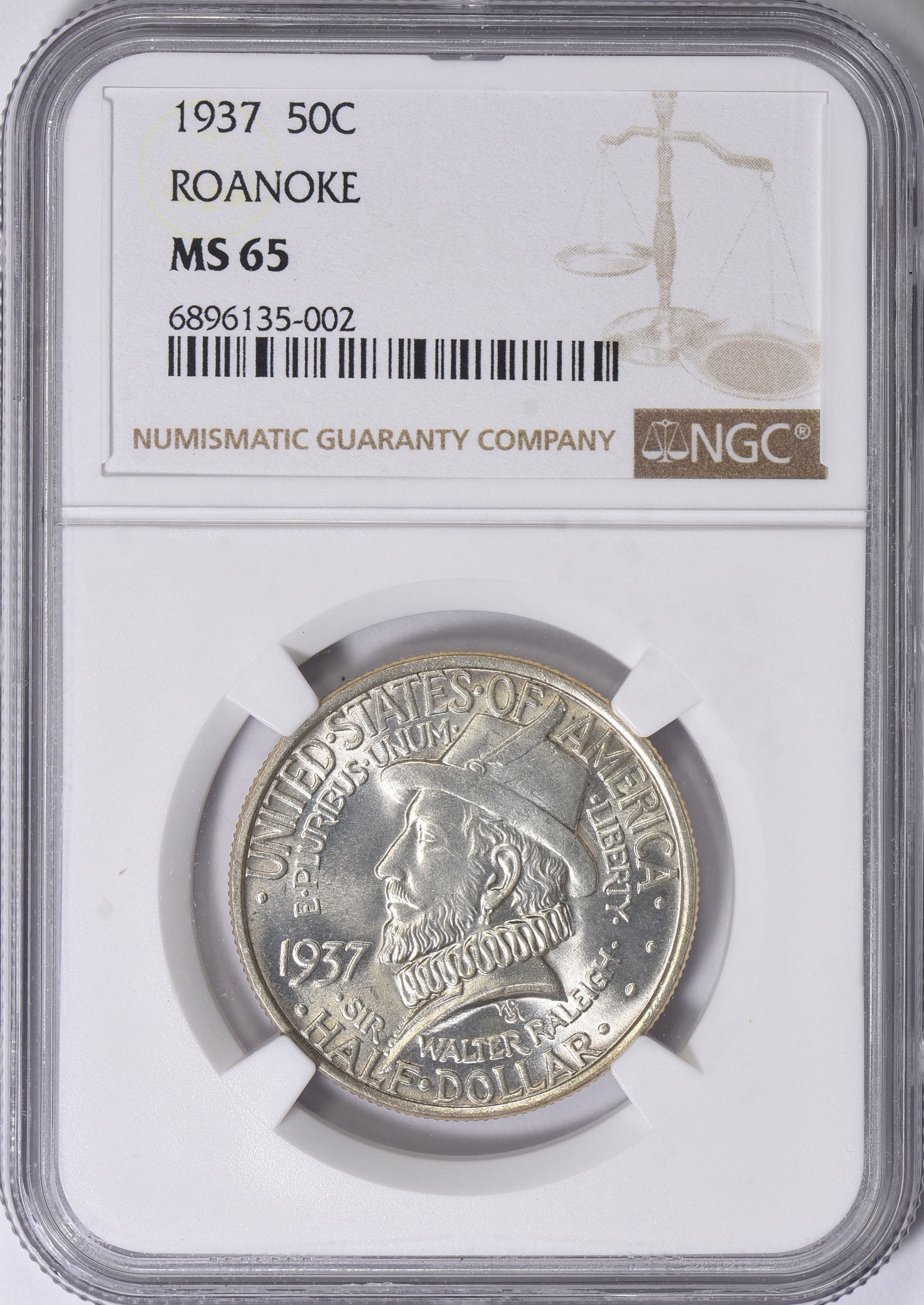 1937 Roanoke Island, North Carolina, 350th Anniversary Half Dollar NGC ...
