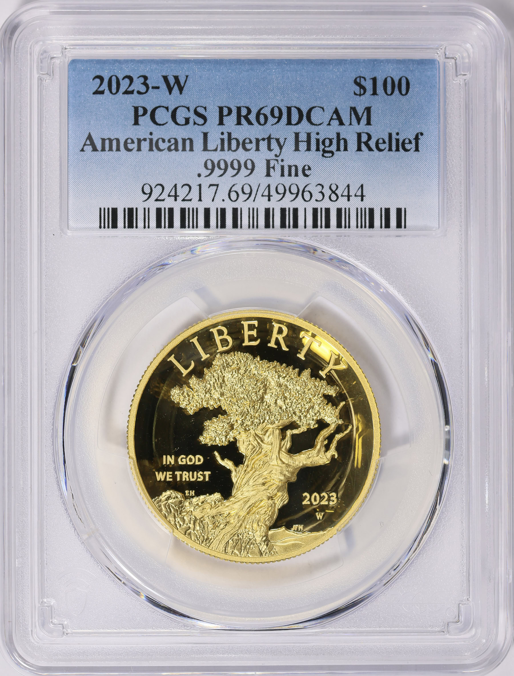 2023 American Liberty High Relief Gold Coin 2023-W Gold $100 American Liberty High Relief PCGS Proof-69 DCAM | PCGS
