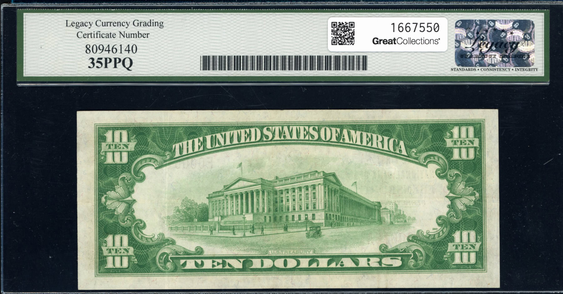 Fr. 18011 Ebensburg, Pennsylvania 1929 Type 1 The First National Bank 10 Note Jones / Woods