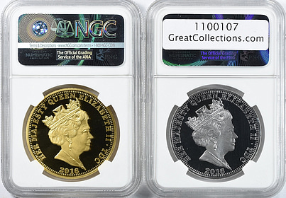 Tristan da Cunha 2016 Silver Crown & Gold 100 Pounds Queen