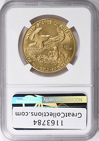 1986 $50 One-Ounce Gold American Eagle NGC MS-69 (Don Everhart