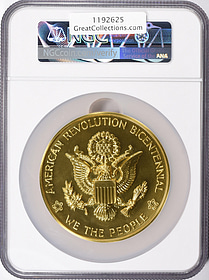 1976 Gold 76mm U.S. Bicentennial Medal by Frank Gasparro SWO