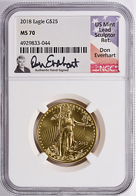 2018 $25 Half-Ounce Gold American Eagle NGC MS-70 (Don Everhart