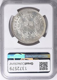 Chile 1879-So Silver Peso KM-142.1 NGC MS-63 (Item 1372579