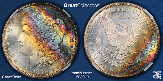 1879-S Morgan Silver Dollar NGC MS-68 ☆ (CAC Green) (Toned) (Item