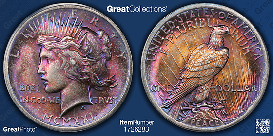 1921 Broken Sword Peace Dollar Daniel Carr Token 2021 Countermark