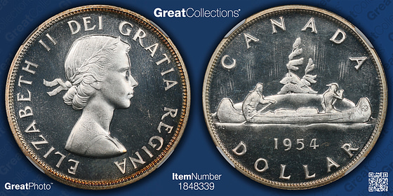 Canada 1954 Silver Dollar KM-54 NGC PL-66 (Item 1848339