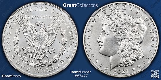 Mint Error 2021-D Morgan Silver Dollar Reverse Struck Through