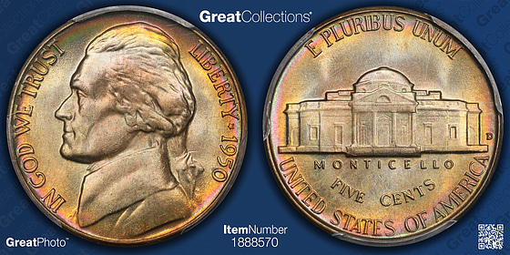 1950-D Jefferson Nickel PCGS MS-67 (Toned) (Item 1888570