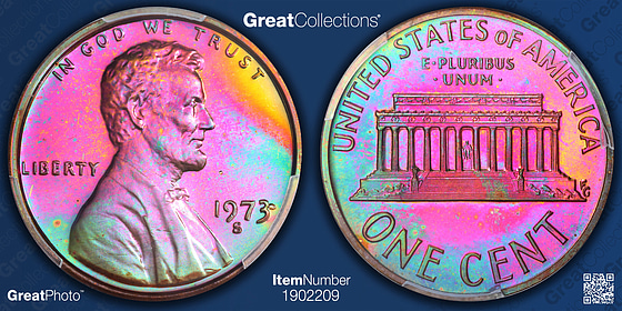 1973-S Lincoln Cent PCGS Proof-66 BN (Toned) (Item 1902209
