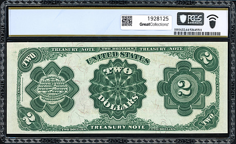Fr. 357 1891 $2 Treasury Note Tillman / Morgan PCGS Banknote Choice Unc ...