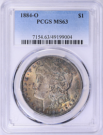 1884-O Morgan Silver Dollar PCGS MS-63 (Toned) (Item 1984335