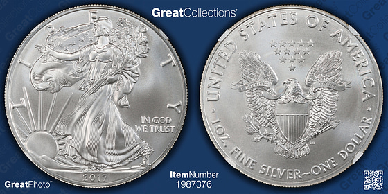 2017 $1 Silver Eagle First Day of Issue NGC MS-70 (Elizabeth Jones