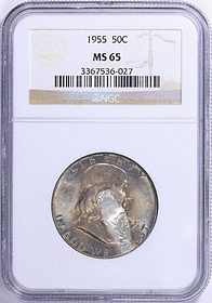 1955 Franklin Half Dollar NGC MS-65 (Toned) (Item 1997755