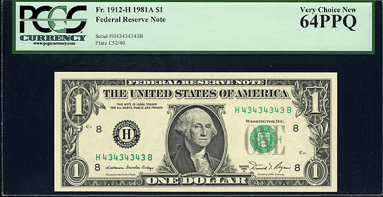 Fr. 1912-H (HB Block) 1981A $1 St. Louis Federal Reserve Note *Super ...