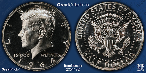 確認₍ ᐢ.  ̫ .ᐢ ₎♡画像2枚 1964 Kennedy Half Dollar Accented Hair NGC Proof-69 (John F