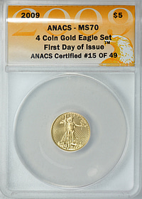 2009 $5, $10, $25 and $50 Gold American Eagle Set First Day of