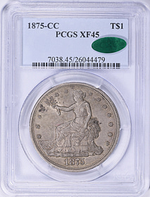 1875-CC Trade Silver Dollar PCGS XF-45 (CAC Green) (Item 2074870