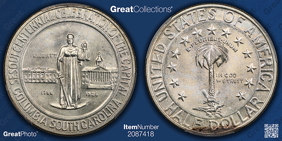 1936 Columbia, South Carolina, Sesquicentennial Half Dollar PCGS