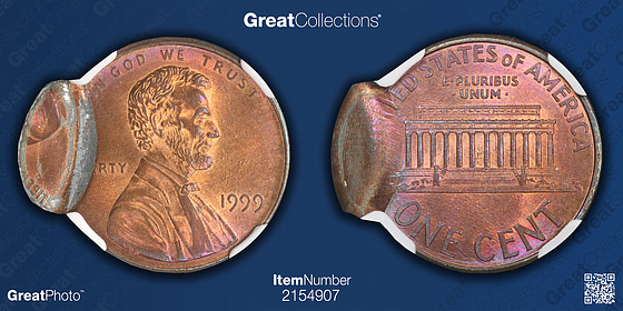 Mint Error 1999 Lincoln Cent Double Struck 2nd Strike 80% Off