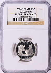 2004-S State Quarter Wisconsin Silver NGC Proof-69 UC (Item 2162908 ...