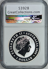 Australia 2008 S$1 Silver Koala NGC MS-70 | NGC Cert #3321572-022