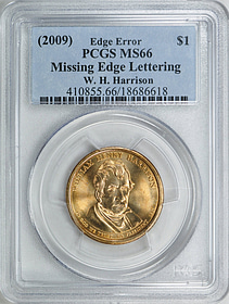 2009 P ウィリアム・ヘンリー・ハリソン ドル PCGS MS 67 ポジション B