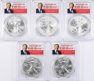 2017 $1 Silver Eagle First Strike PCGS MS-70 (Donald J. Trump