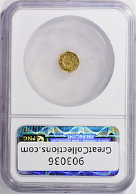 1865-Dated California Gold Token Liberty Head Wreath (0.21gm