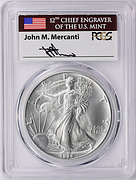 2023年 サモア イーグル 銀貨 John Mercanti. The Rafael Collection of Silver Eagles with John Mercanti Signed